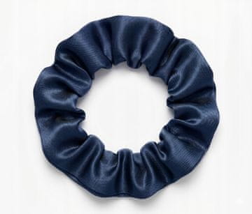 shumee Svilen trak za lase scrunchie mulberry 6A temno modra S premium