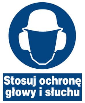 shumee ZNO-28 -obvezujoč znak - Uporabljajte zaščito za glavo in sluh