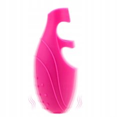 shumee Silikonski vibrator za prste s pikami, 100 % vodoodporen, roza