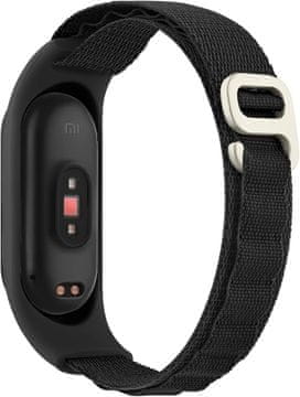 shumee Zapestnica ZA Xiaomi MI Band 5/6/4/3 uro najlon črna enobarvna