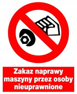 shumee ZZO-29 prepoved popravila stroja s strani nepooblaščenih oseb
