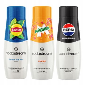 SodaStream 3 sirupi Ledeni čaj z limono + Mirinda + Pepsi Max