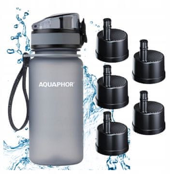 Aquaphor Aquaphor City filter steklenica 350 ml siva, komplet 5 kartuš