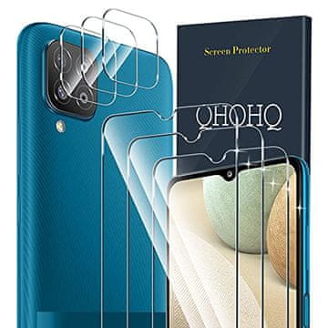 shumee 3x kaljeno steklo za Samsung Galaxy A12 5G + 3x pokrov kamere