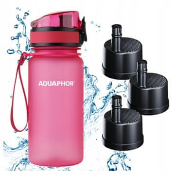 Aquaphor Aquaphor City filter steklenica 350 ml roza komplet 3 kartuš