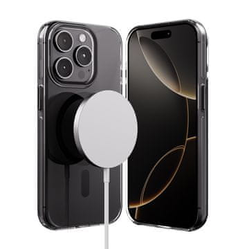 Crong Ovitek Crong Clear MAG Pro - MagSafe za iPhone 15 Pro (črn)