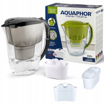 Aquaphor Vrč s filtrom Aquaphor Jasper 2,8 l + 1 kartuša, črne barve