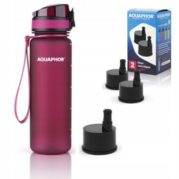Aquaphor Aquaphor City filtrirna steklenica 500 ml + 3 filtri, bordo