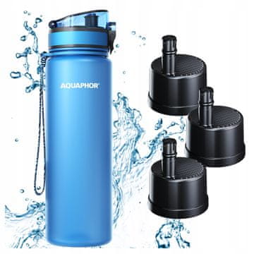 Aquaphor Aquaphor City filtrirna steklenica 800 ml modra + 3 kartuše