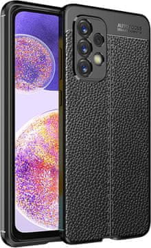 shumee Ovitek za Samsung Galaxy A23 4G črne barve, trdno eko usnje