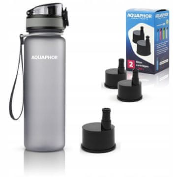 Aquaphor Aquaphor City filtrirna steklenica 500 ml + 3 filtri, siva