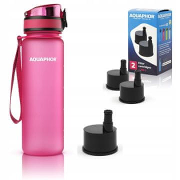 Aquaphor Aquaphor City filtrirna steklenica 500 ml + 3 filtri, roza