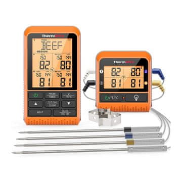 ThermoPro Brezžični termometer za hrano TP-829 s 4 sondami