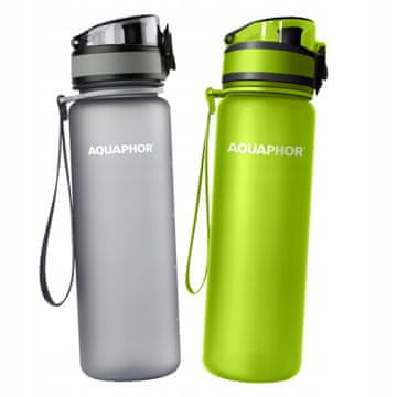 Aquaphor 2x steklenička za vodo Aquaphor City 0,5 l, siva in zelena