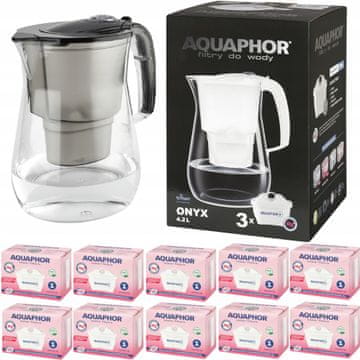 Aquaphor Vrč s filtrom Aquaphor Onyx 2,8 l + 10 kartuš, črne barve