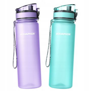 Aquaphor 2x steklenička za vodo Aquaphor City 0,5 l, sivka in meta