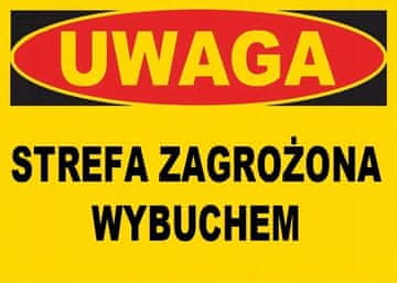 shumee BTO-11 - tabla z napisom - območje nevarnosti eksplozije