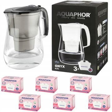 Aquaphor Vrč s filtrom Aquaphor Onyx 2,8 l + 6 kartuš, črne barve