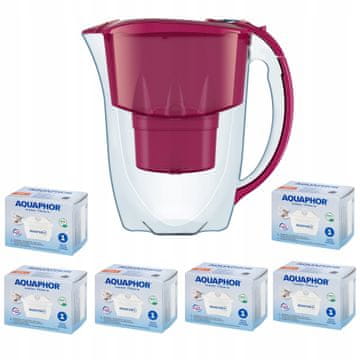 Aquaphor Vrč s filtrom Aquaphor Amethyst 2,8 l + 6 kartuš, češnja