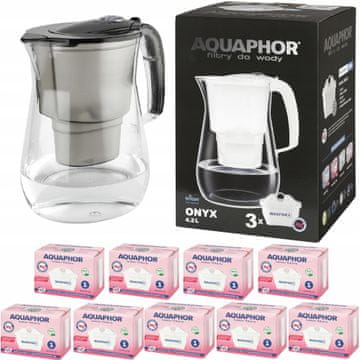 Aquaphor Vrč s filtrom Aquaphor Onyx 4,2 l + 9 kartuš, črne barve
