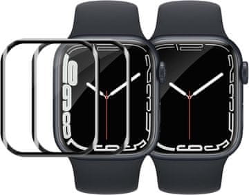 shumee 2x zaščitna folija za Apple Watch 7/8/9 41 mm črn okvir