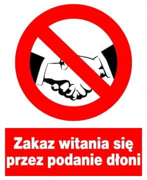shumee Znak ZZO-42, ki prepoveduje pozdravljanje z rokovanjem