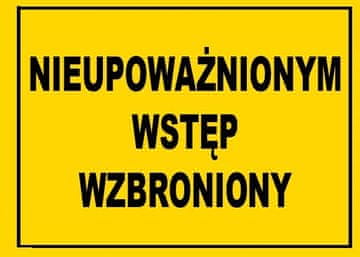 shumee Tabla BTO-26 Prepovedan vstop nepooblaščenim osebam
