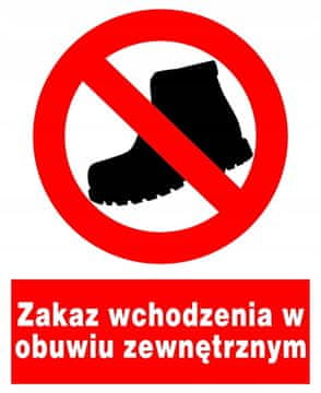 shumee Znak ZZO-36, ki prepoveduje vstop v zunanji obutvi
