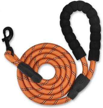 shumee Povodec za psa, oranžen, močan, debela vrv, 150 cm