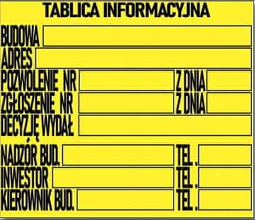 shumee BTI-2 Gradbena informacijska tabla 70x50 velika