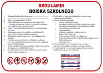shumee Predpisi za šolsko igrišče - veliko - PVC 35X50
