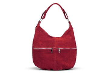 shumee Vera Pelle Usnjena torbica Ruka Suede Red