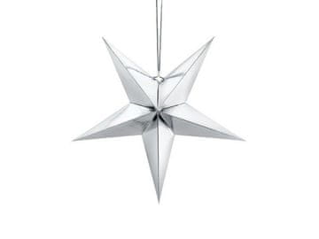 PartyDeco Srebrna papirnata zvezda, 45 cm