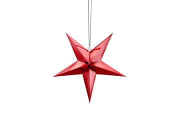 PartyDeco Rdeča papirnata zvezda, 30 cm