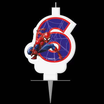 Procos Sveča Spiderman "6" 1 kos.
