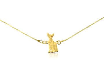 shumee Zapestnica z zlato mačko sfingo na verižici