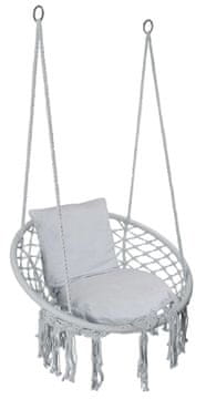 shumee Viseči stol Stork's Nest s sivimi blazinami
