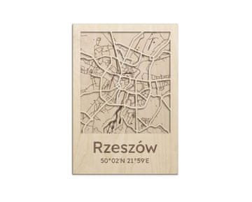 shumee Zemljevid ulic Rzeszów Lesena stenska slika
