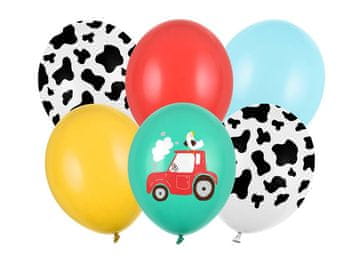 PartyDeco Lateks baloni Farm, traktor 30 cm, 6 kosov