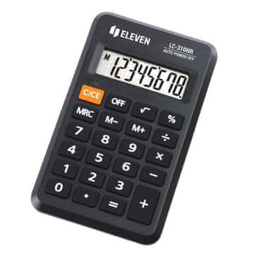 Eleven žepni kalkulator LC-310NB (LC310NR), 8-mestni zaslon, črn