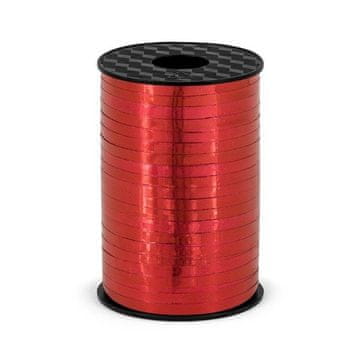 PartyDeco Plastični trak, rdeč kovinski, 5 mm/225 m