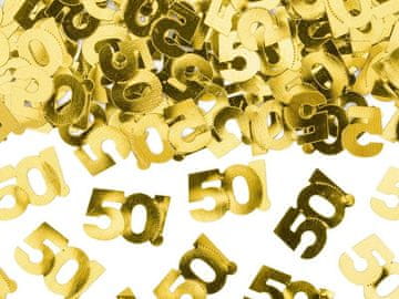 PartyDeco Konfeti kovinsko zlati, številka 50, 15g