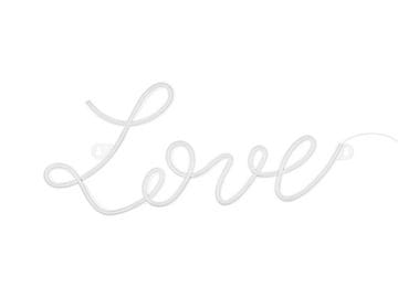 PartyDeco Neonska LED - Napis Love, bela, 61x27 cm