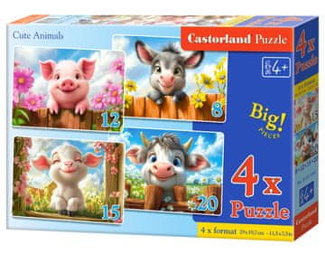 Castorland Sestavljanka 4v1 B-041084 Ljubke živali
