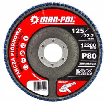shumee 125 mm disk iz nerjavečega jekla P80