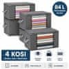 Ruhhy Komplet 4 tekstilnih organizatorjev 84 L – škatle za shranjevanje oblačil, odej in posteljnine s prozornim okencem 60 × 40 × 35 cm