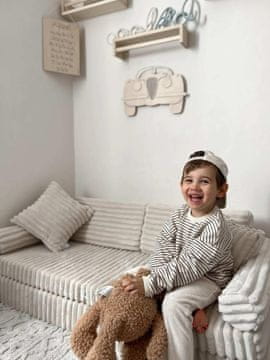shumee Montessori Comfort Waffle Beige mini igralni kavč