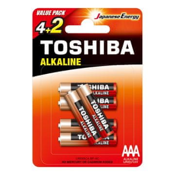Toshiba Toshiba rdeče alkalne baterije LR03 AAA, 6 kosov