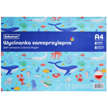 SCHEMAT Samolepilni barvni izrezalni diagram A4 8 listov