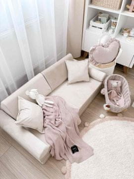 shumee Montessori Comfort Velvet Ecru mini igralni kavč